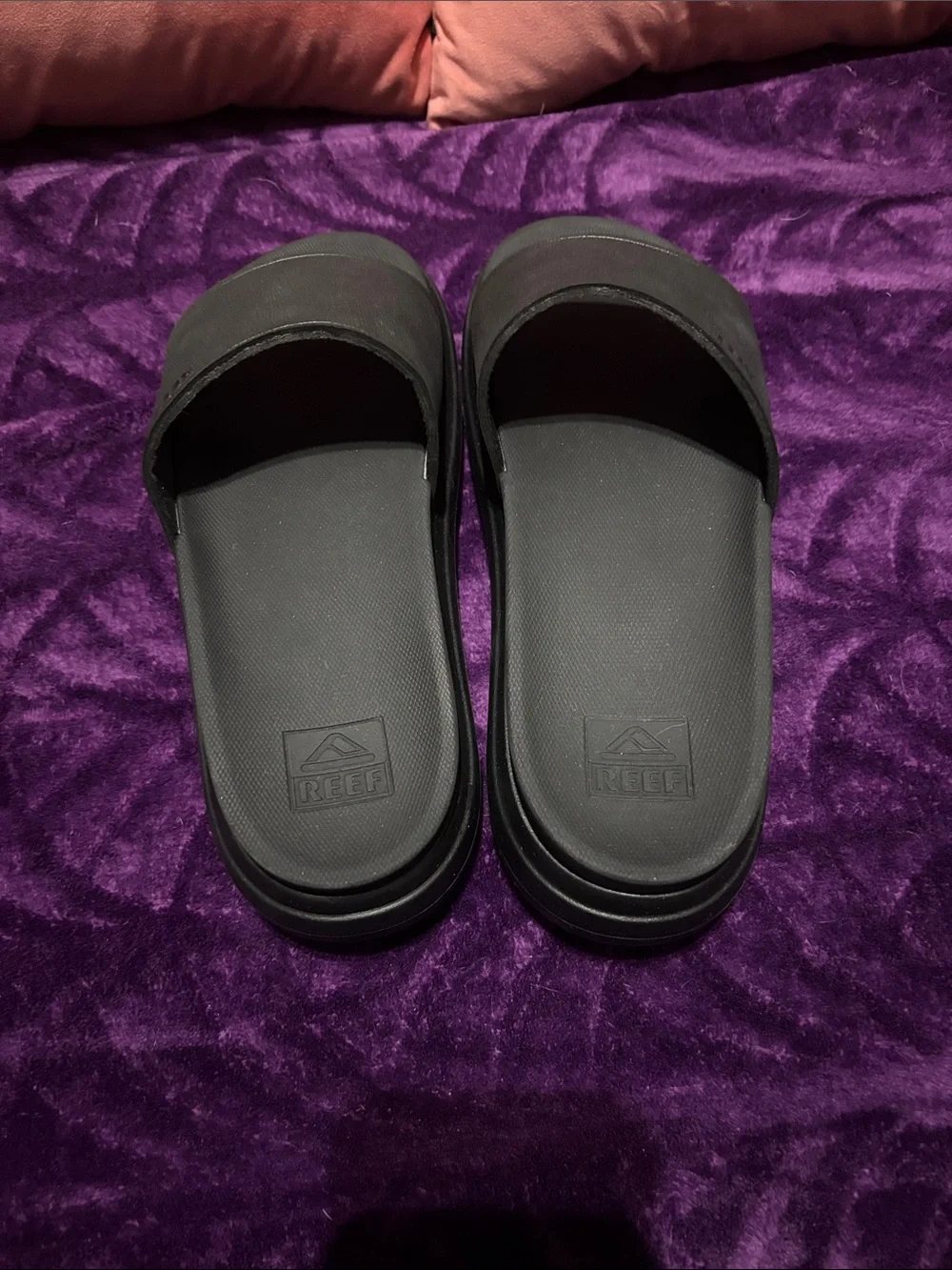 Reef Women's Black Platform Slide Sandals